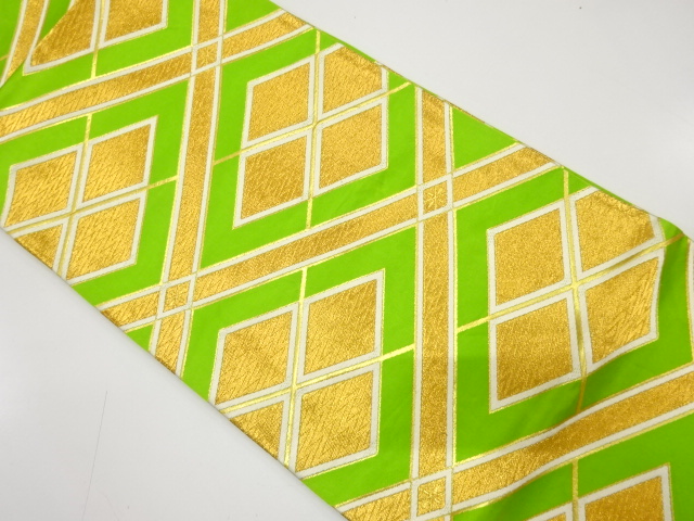 JAPANESE KIMONO / ANTIQUE FUKURO OBI / SILK / WOVEN TAKEDA RHOMBUS